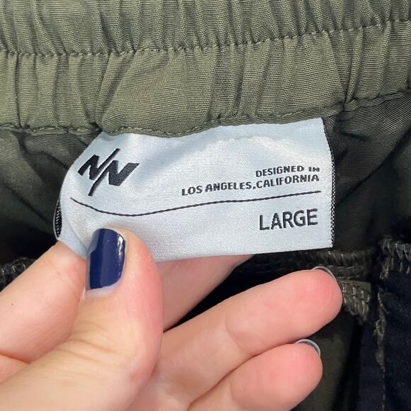 NINE POINT NINE 9.9 N/N Hybrid Zip Ankle Pants Pockets Zip Fly Green Tan Size L - Picture 3 of 10